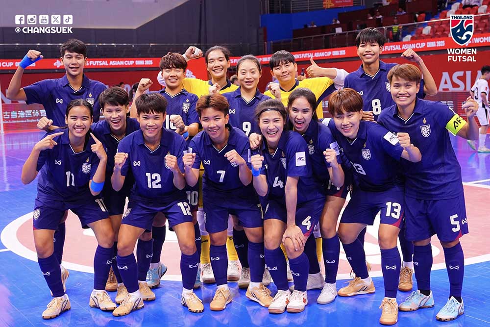 Thailand is the only Southeast Asian representative to participate in the semi-finals of the 2025 Asian Women's Futsal Championship. Photo: Thai Federation of Labor