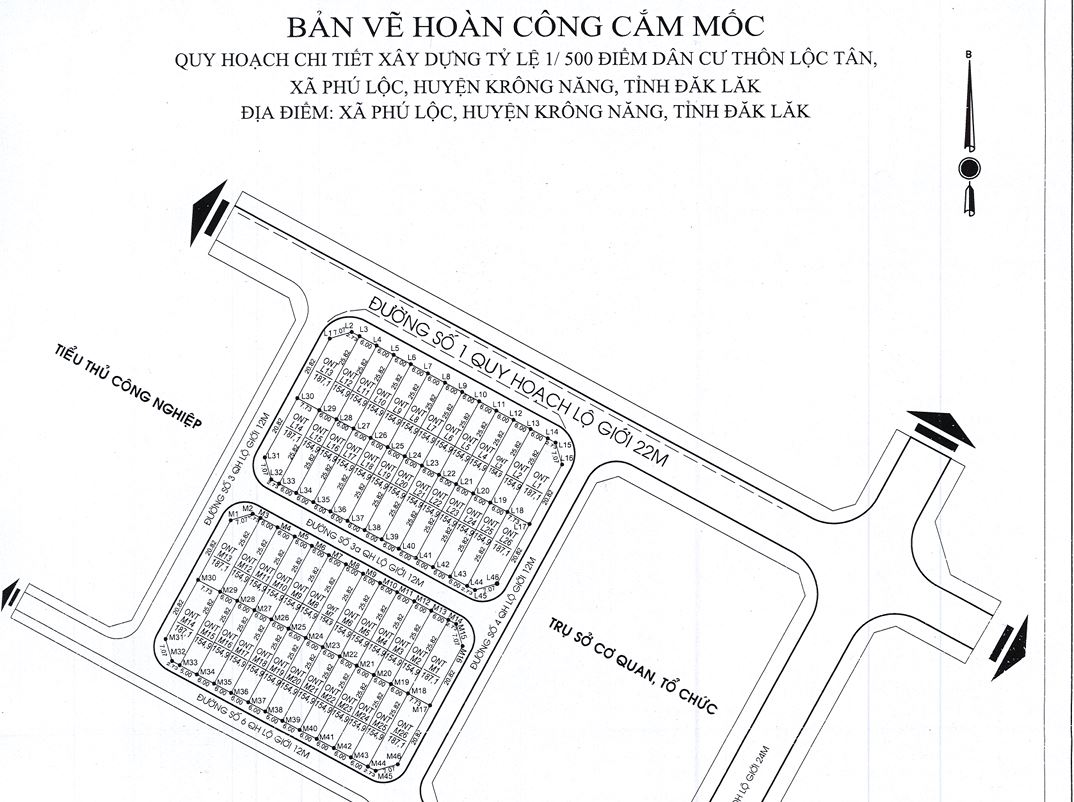 Se notifica la ubicacion de 52 parcelas de tierra en el area residencial de Phu Loc Commune (distrito de Krong Nang, provincia de Dak Lak). Foto: Long du
