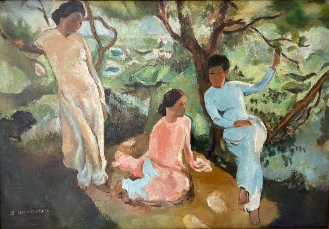 Tác phẩm “Thiếu nữ Hà Nội“, tranh sơn dầu 60x90cm năm 1940 của họa sĩ Joseph Inguiberty (1896 - 1971).