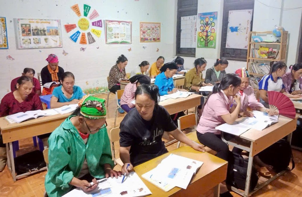 Lớp học tại thôn Khuổi Bốc, xã Xuân La, huyện Pác Nặm, Bắc Kạn.