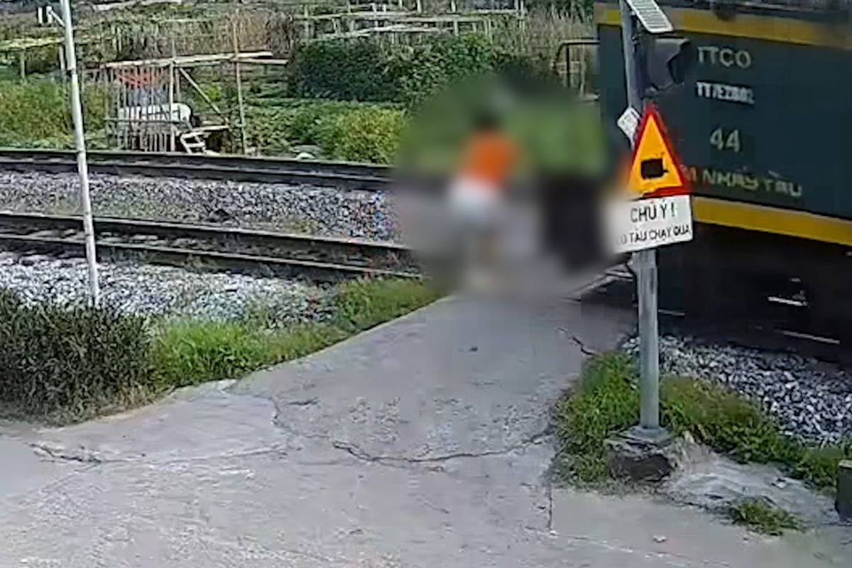 El accidente ferroviario en la mañana del 14 de mayo en Cam Pha, Quang Ninh. Foto: Dieu Hoan