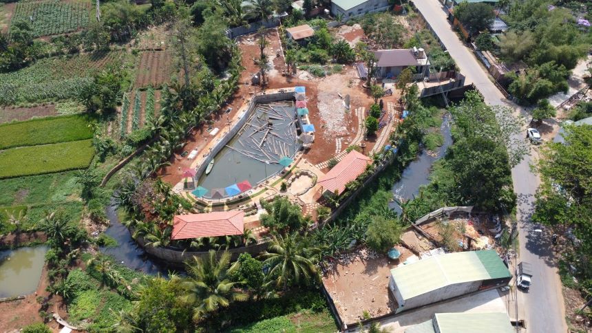 Un trabajo de construccion ilegal en Ea Tam Ward (Buon Ma Thuot City). Foto: Long Vu