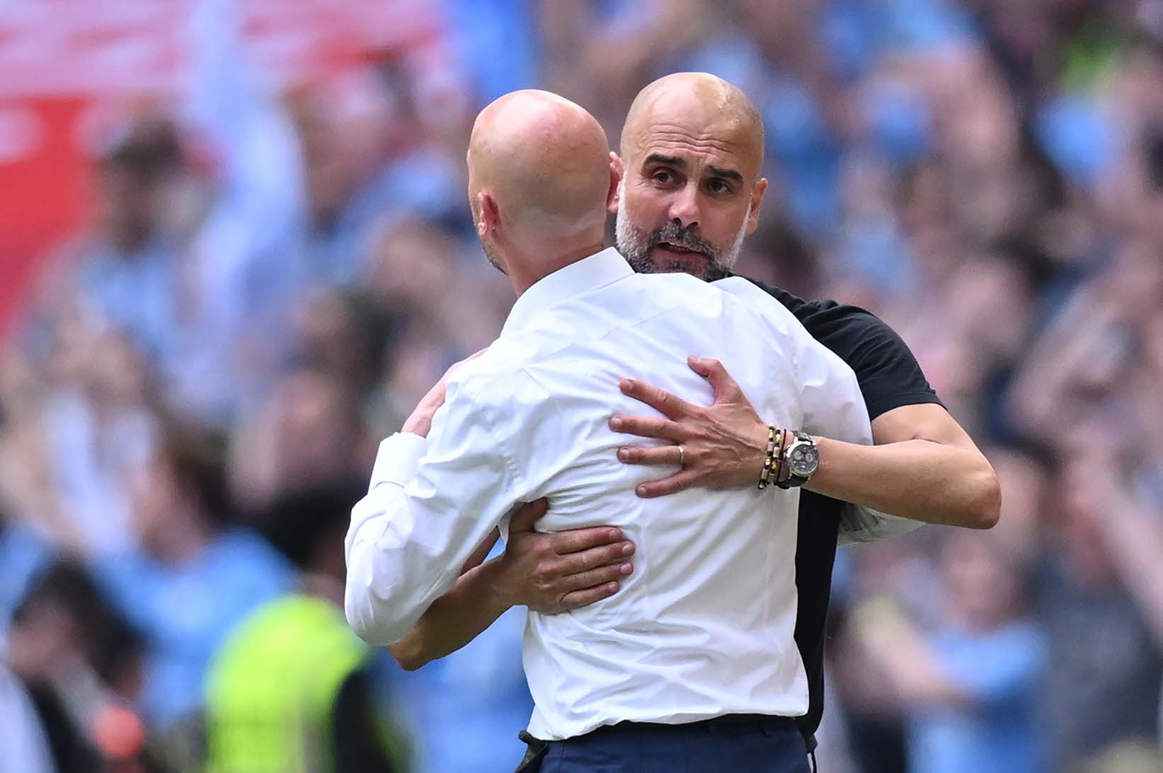 Erik ten Hag chiu anh huong it nhieu tu Pep Guardiola khi ca hai con lam viec cung nhau tai Bayern Munich. Anh: AFP