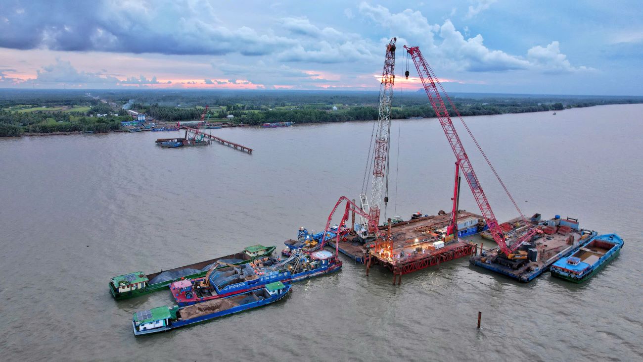 San luong thi cong cau Dai Ngai 1 dat 4%. Anh: Ban Quan ly 85 cung cap