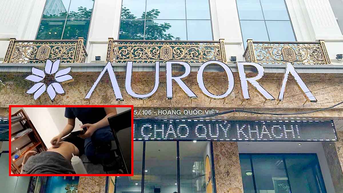 Hinh anh: Noi duoc gioi thieu la 1 trong 4 co so cua Tham my vien quoc te Aurora tai Cau Giay - Ha Noi. Anh: Nhom PV.