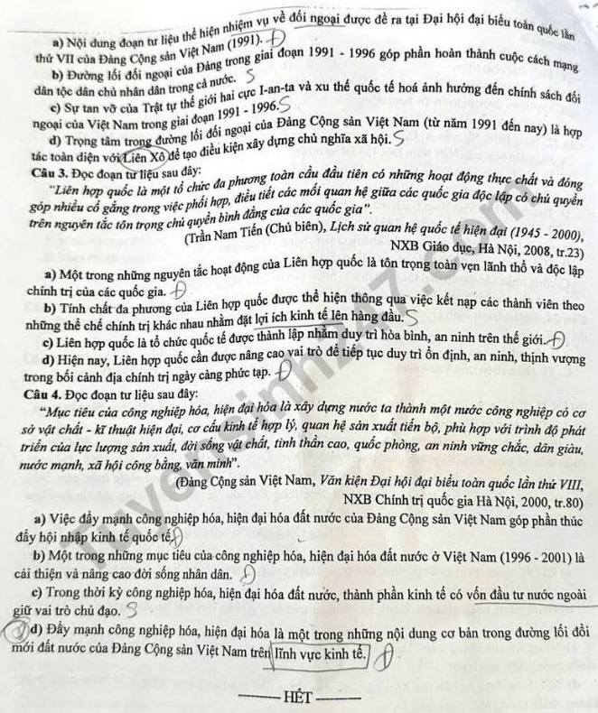 De thi thu tot nghiep THPT 2025 mon Lich su - So GDDT Quang Ninh. Anh: Tuyensinh247