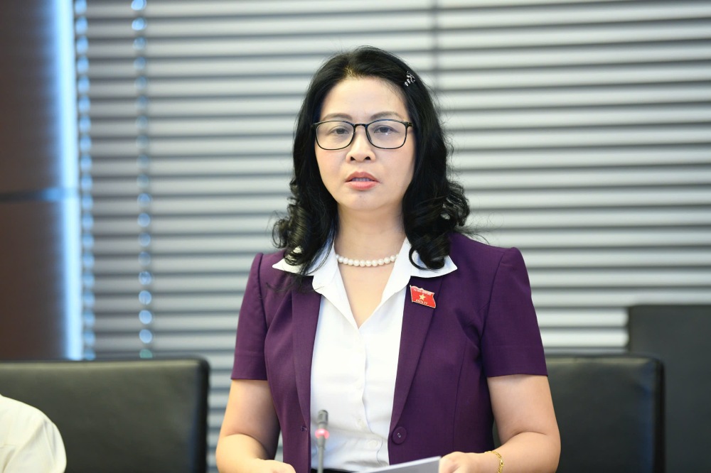 Dai bieu Quoc hoi Nguyen Thi Lan phat bieu. Anh: Pham Dong