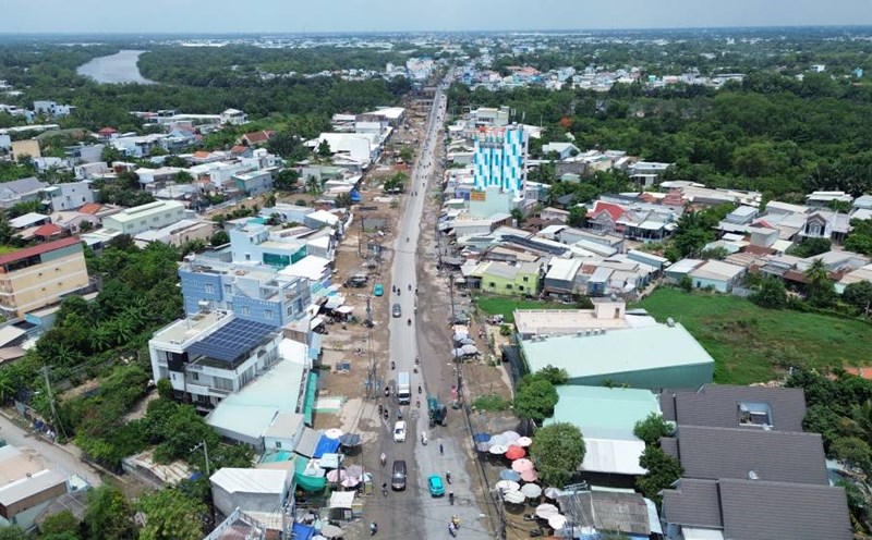 The existing National Highway 50 expansion section near Ong Thin Bridge (Binh Chanh District). Photo: Anh Tu