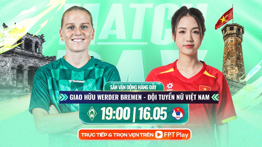 The Vietnam women's team will play a friendly match with Werder Bremen club at Hang Day Stadium. Photo: FPT Play
