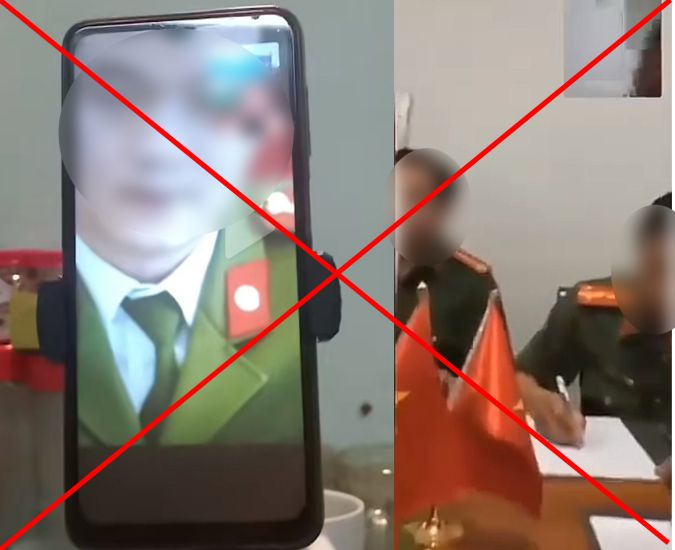 Các đối tượng giả mạo công an gọi điện video call nhằm lừa phụ huynh truy cập các đường link lạ. Ảnh: Nhân vật cung cấp