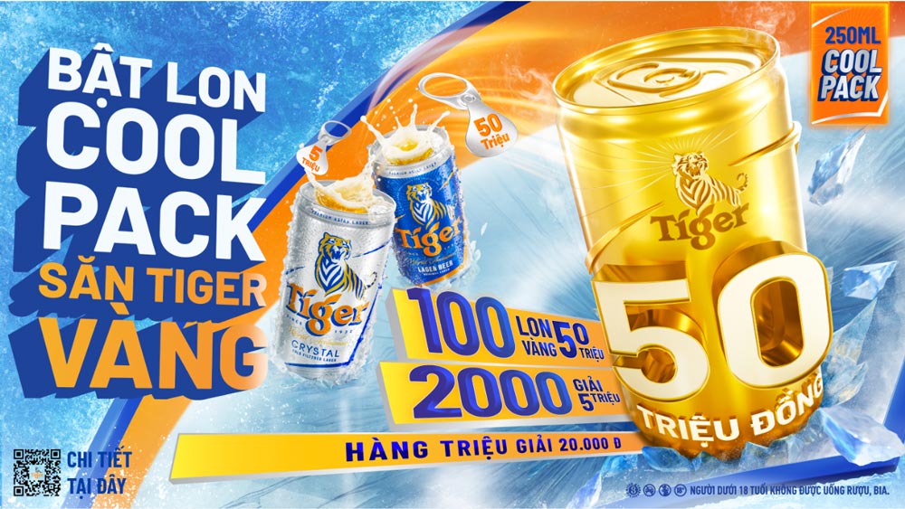 Tiger Beer launches a nationwide promotion program " open Lon Coolpack - hunt for Golden Tiger". Photo: Provided by the enterprise