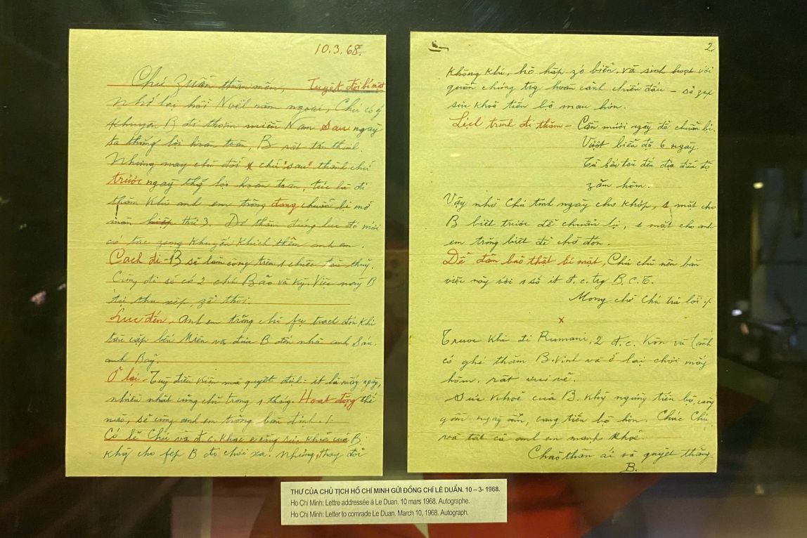 The letter is on display at the Ho Chi Minh Museum (Hanoi). Photo: Minh Anh