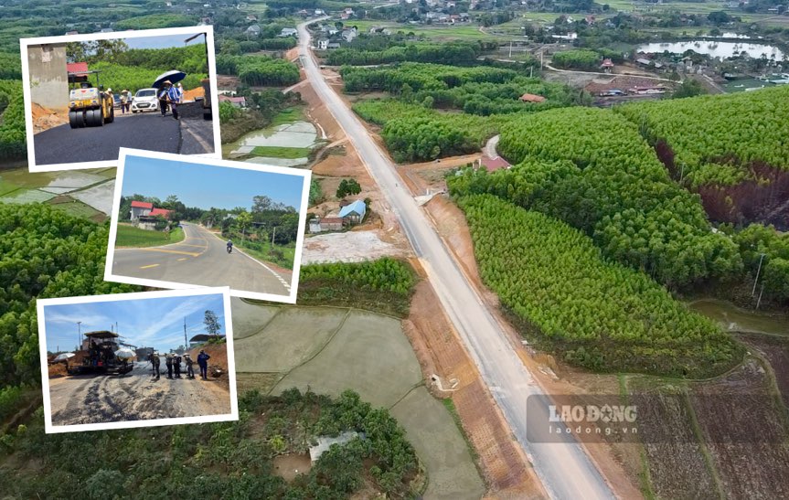 La ruta de 222 mil millones de dong en el distrito montañoso Thai Nguyen entro en el sprint. Foto: Nguyen Hoan.