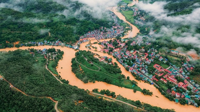 From the night of May 15 to the morning of May 16, there was prolonged heavy rain in Cao Bang province. Photo: Huy Nguyen