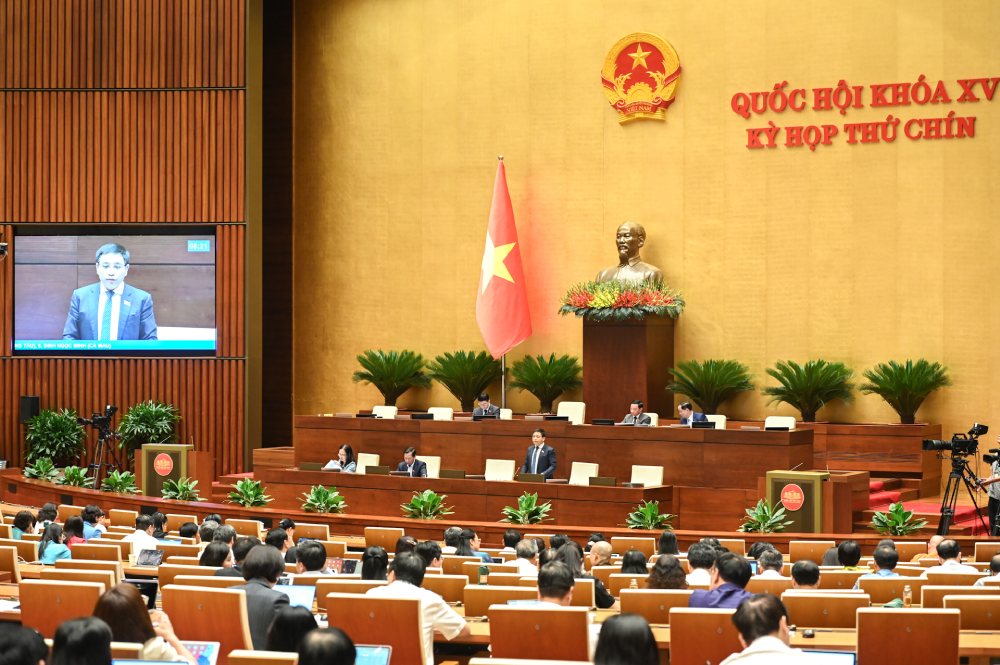 Today, the National Assembly voted to pass a Resolution on mechanisms and policies for private economic development. Photo: Pham Dong