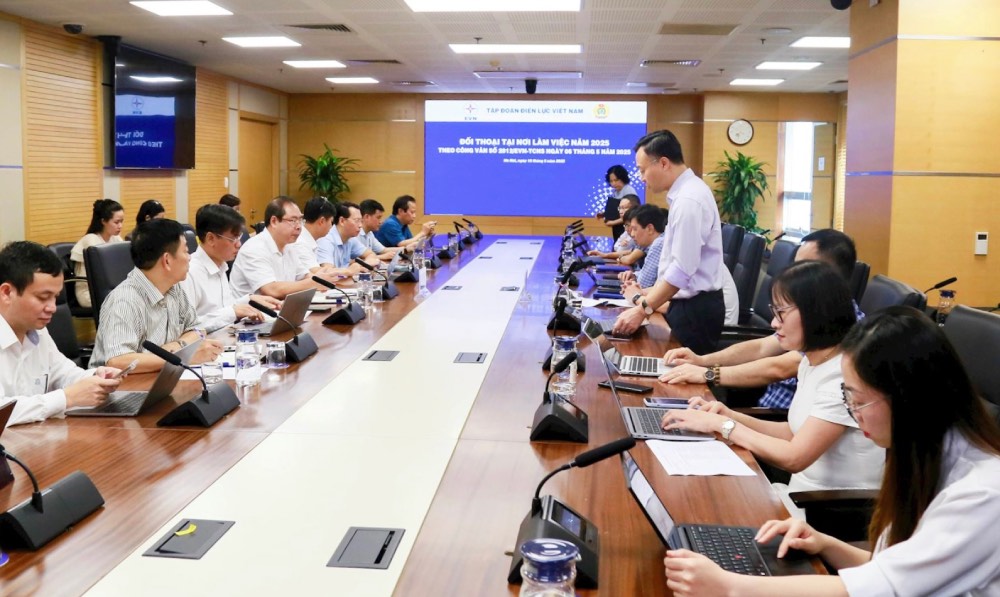 La escena del dialogo entre los lideres del grupo EVN y la Union de Electricidad de Vietnam. Foto: Dac Cuong