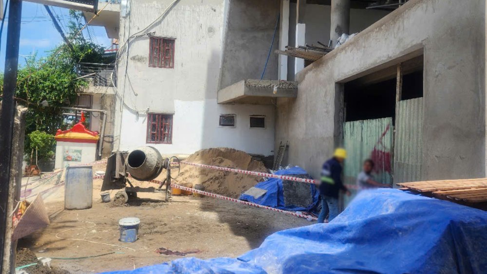 The building is under construction in Duong Dong ward, Phu Quoc city where the incident occurred. Photo: Nam Phuong