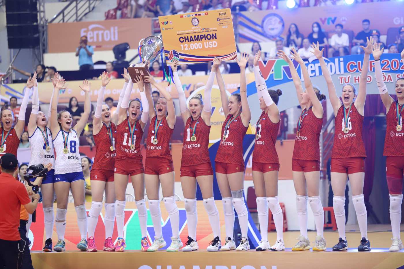 Korabelka tiep tuc tham du VTV Cup 2025 voi tu cach la doi duong kim vo dich. Anh: Phuong Chi