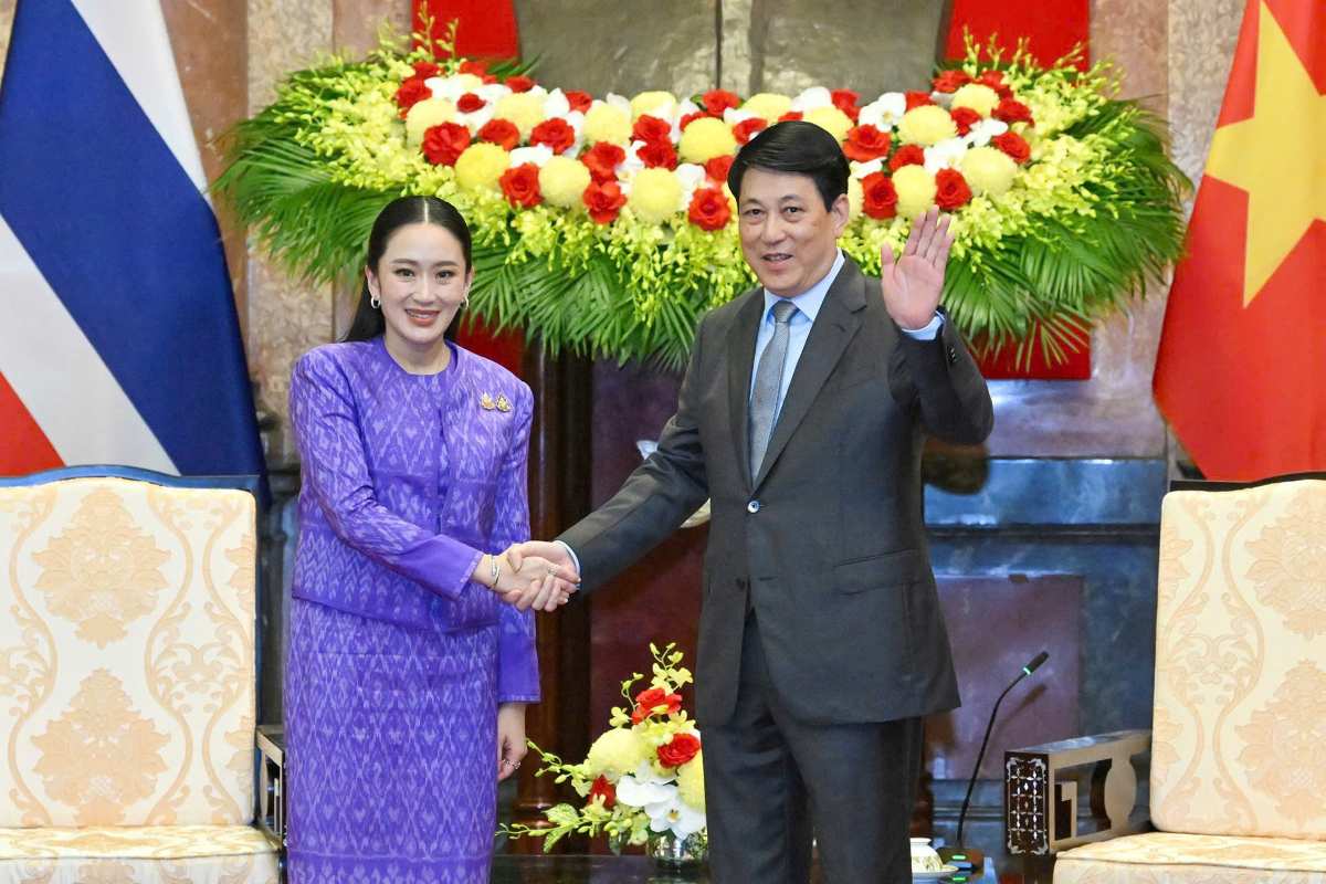Chủ tịch nước Lương Cường tiếp Thủ tướng Thái Lan Paetongtarn Shinawatra. Ảnh: Hải Nguyễn