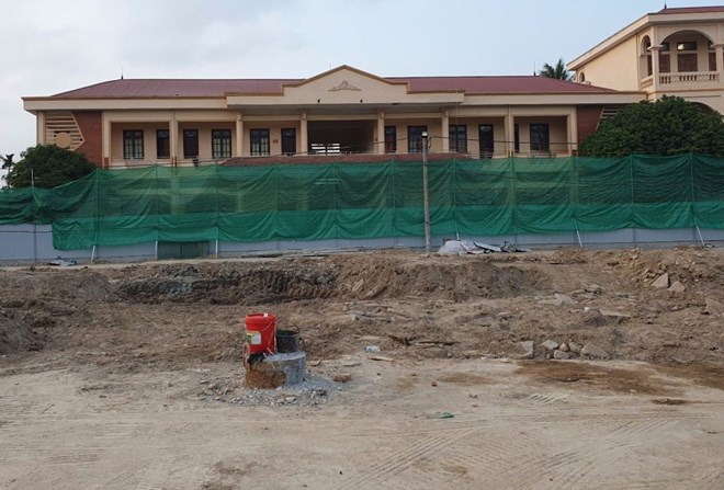 Vinh Bao District, Hai Phong temporarily suspends construction of the project to build the headquarters of the People's Council and People's Committee of the district. Photo: Phan Anh