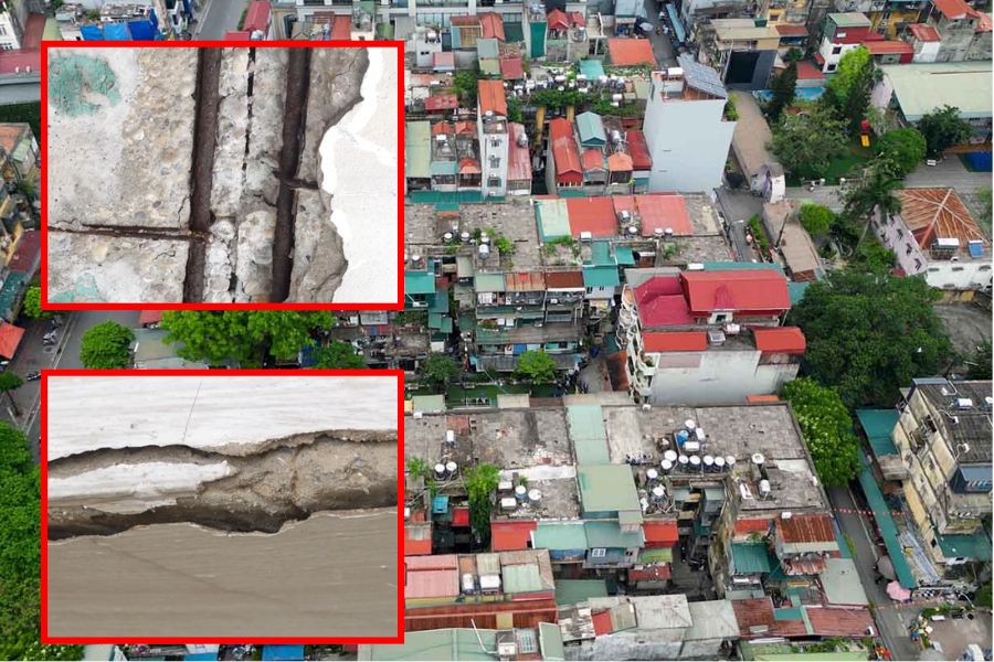Cac toa nha trong khu tap the Vinh Ho duoc xay dung tu 40-50 nam truoc, nay da xuong cap nghiem trong. Anh: Linh Trang
