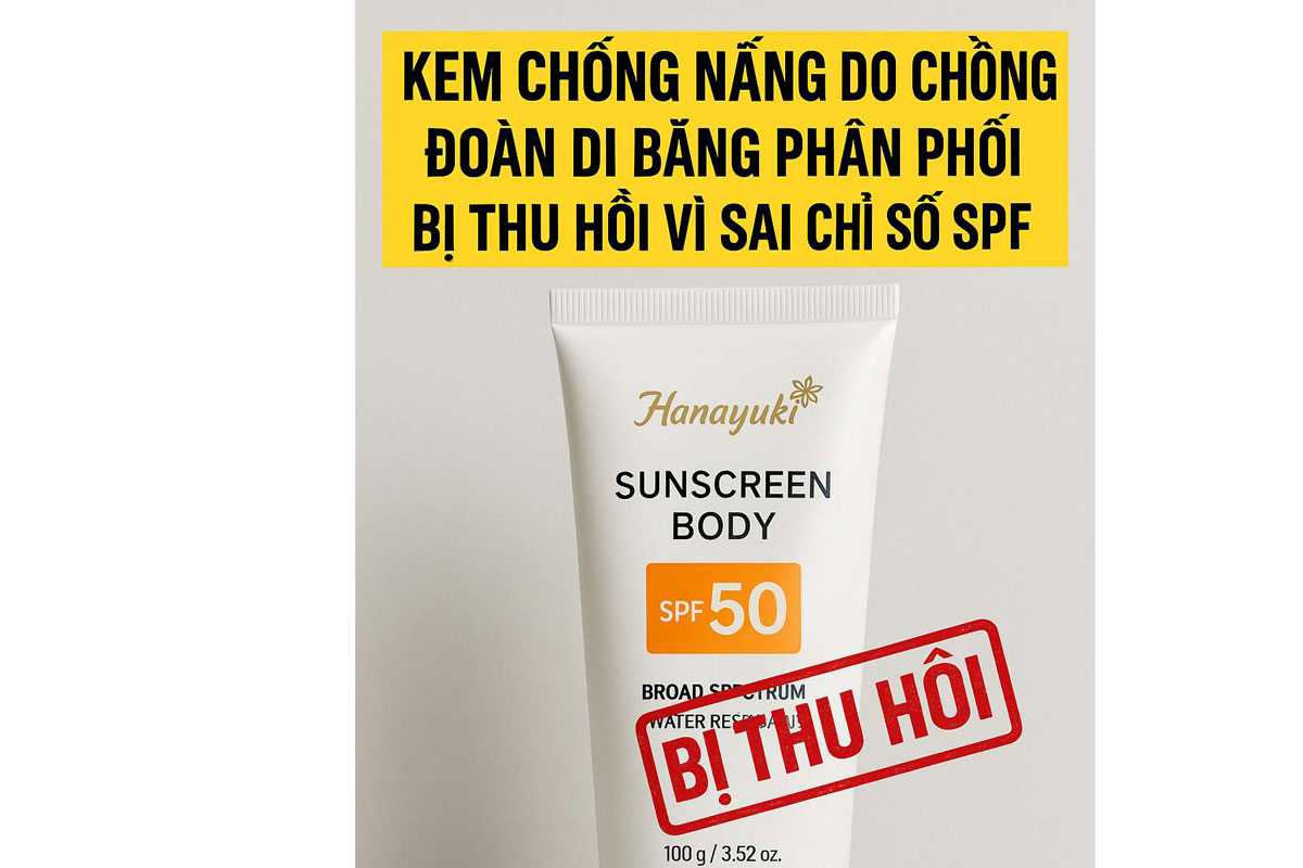 Recall the sunscreen distributed by Doan Di Bang's husband's company. Photo AI