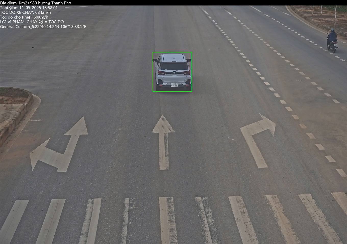 Los autos numero 11c - 075.51 violan el exceso de velocidad segun lo prescrito por las multas en frio. Foto: Cao Bang Police

En KM2+980 Vo Nguyen Giap Street