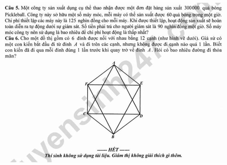 De thi thu tot nghiep THPT 2025 mon Toan - So GDDT Phu Yen. Anh: Tuyensinh247