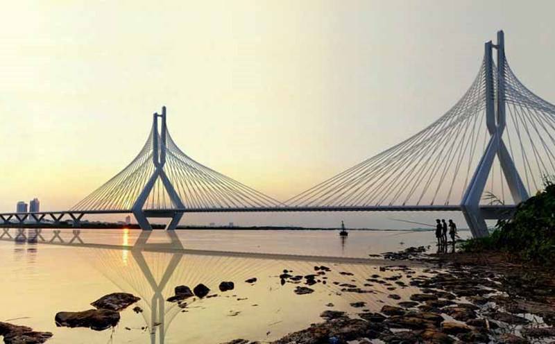 Perspective of Tu Lien Bridge connecting Tay Ho with Dong Anh (Hanoi) about to start construction. Photo: Design Unit