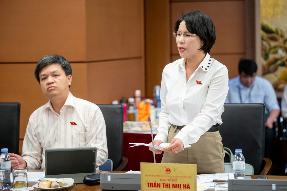 Dai bieu Tran Thi Nhi Ha phat bieu. Anh: Pham Dong