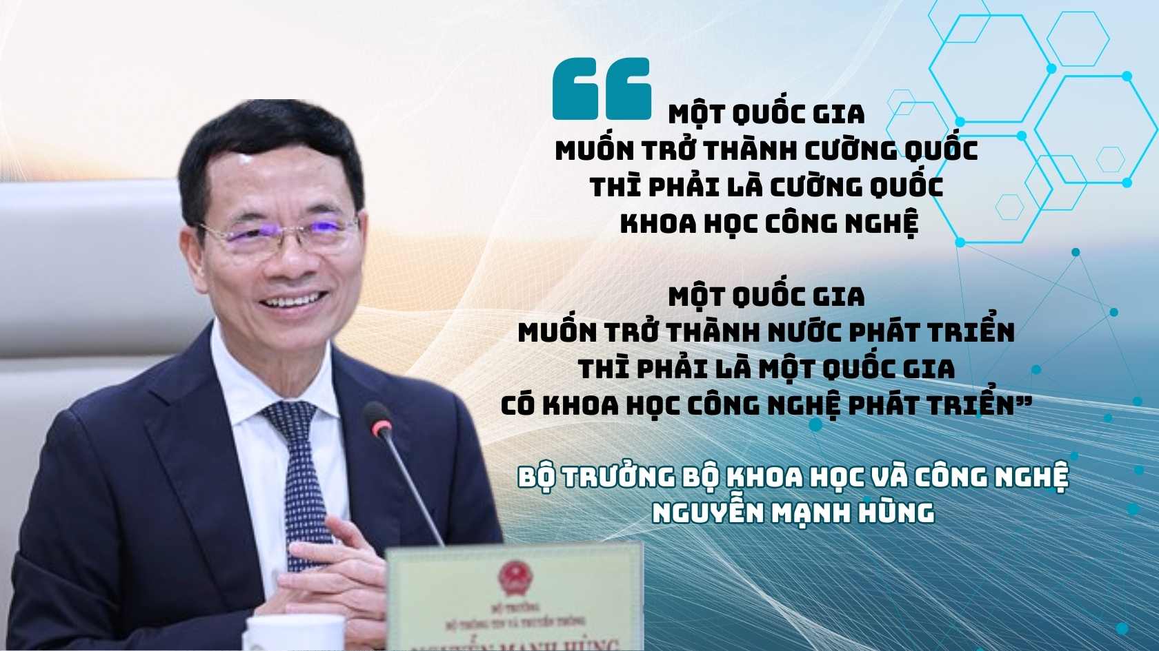 Bo truong Bo Khoa hoc va Cong nghe Nguyen Manh Hung nhan manh: