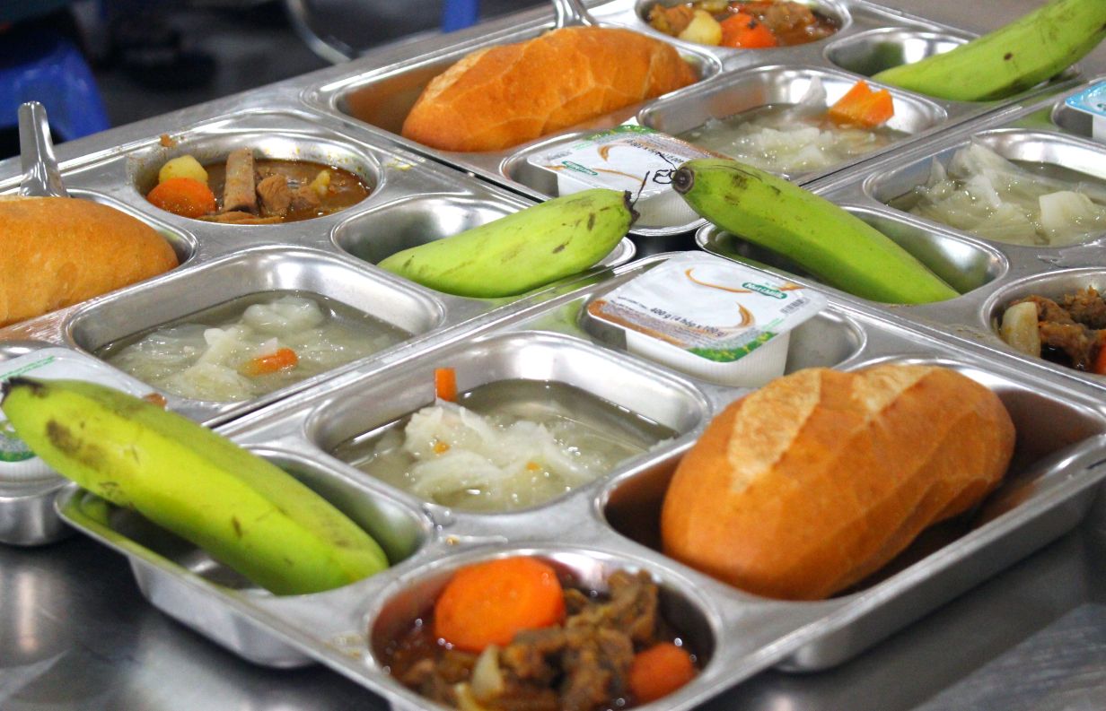 Cận cảnh suất ăn trong Bữa cơm Công đoàn. Ảnh: Thanh Mai