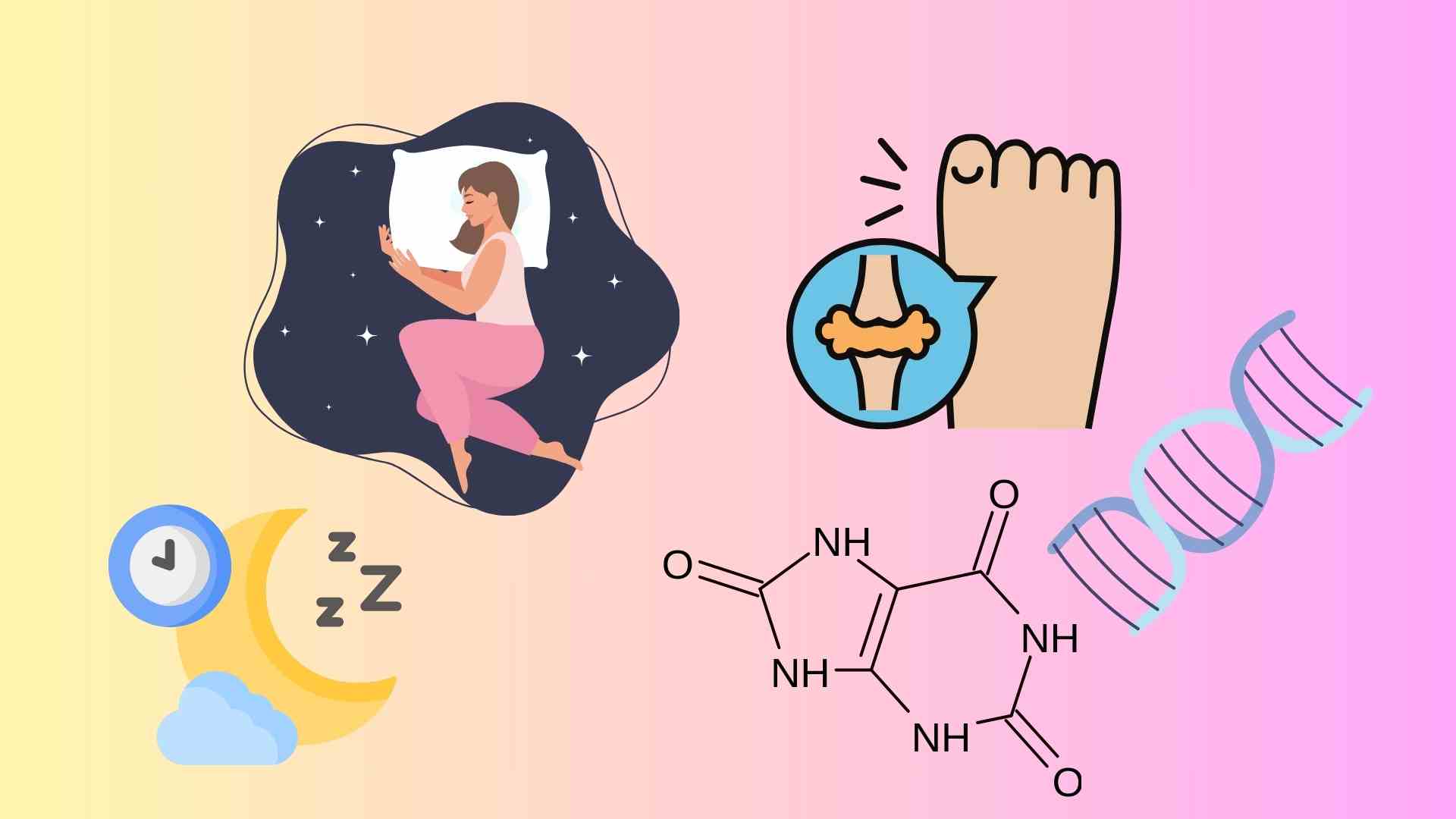 5 measures to help people with high uric acid sleep well. Graphics: Huyen Trang