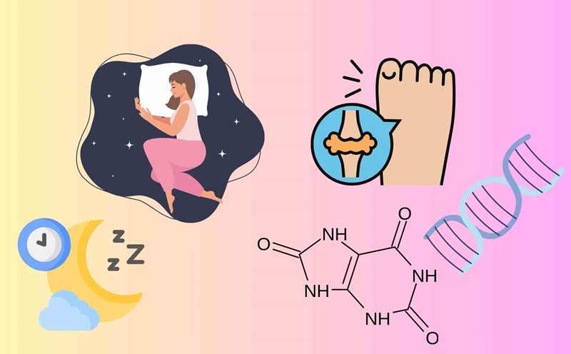 5 measures to help people with high uric acid sleep well. Graphics: Huyen Trang