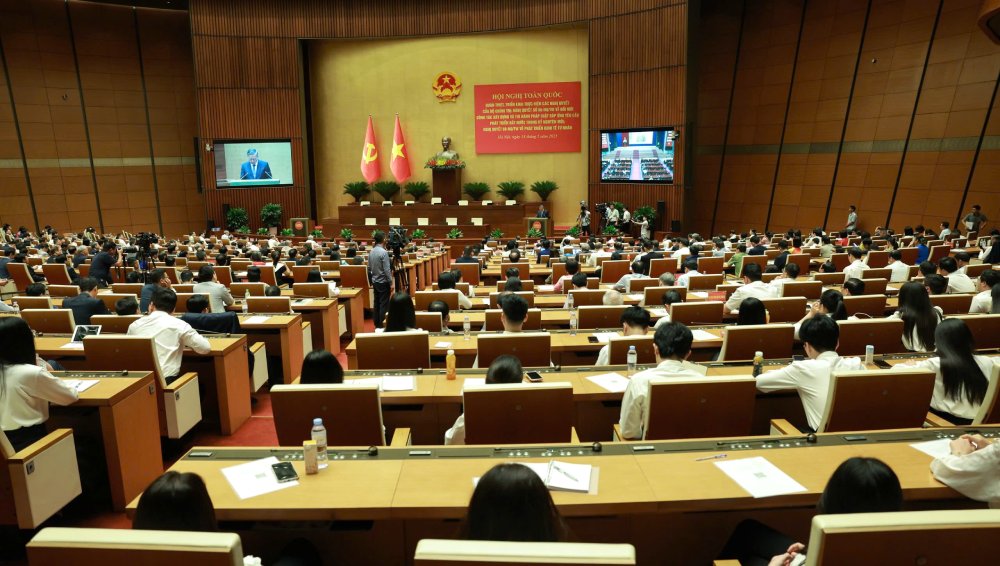 Toan canh Hoi nghi toan quoc quan triet cac Nghi quyet cua Bo Chinh tri. Anh: Hai Nguyen