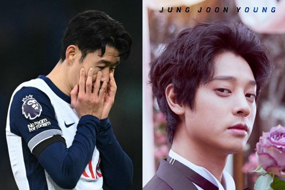 Son Heung Min y el cantante Jung Joon Young. Foto: AFP, MV, prometida