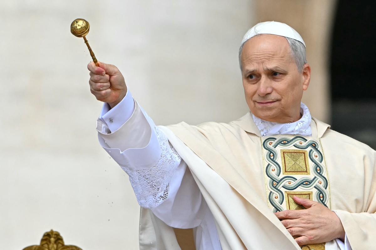 Papa Leo XIV durante la inauguracion el 18 de mayo. Foto: AFP