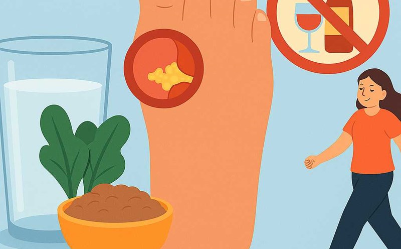 Good habits help prevent high uric acid. Graphic photo: Hoang Loc