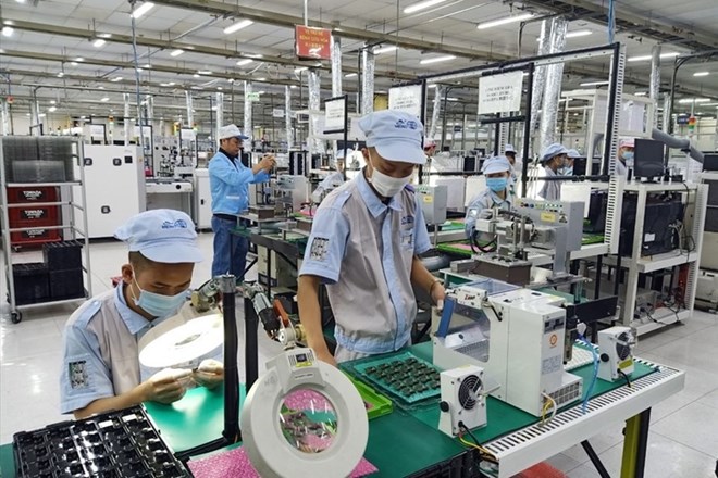 Trabajadores Meiko Towada Vietnam Co., Ltd. (Phuc Dien Industrial Park, distrito de Cam Giang, provincia de Hai Duong). Foto: Dieu Thuys