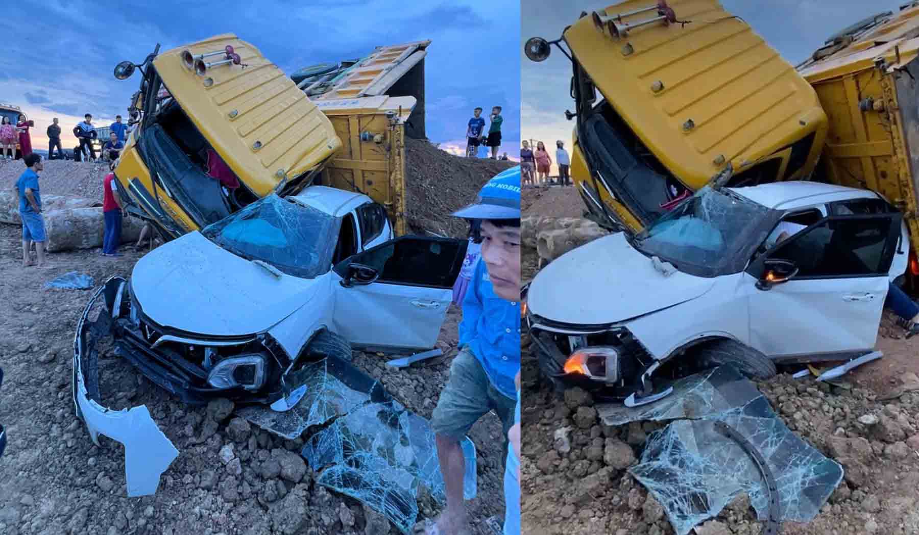 La escena del accidente hirio a 4 personas en el automovil. Foto: Binh Tuan.