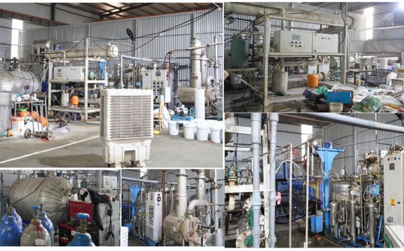 The laughing gas production line is equipped with a modern machinery line system. Photo: Thanh Hoa Police