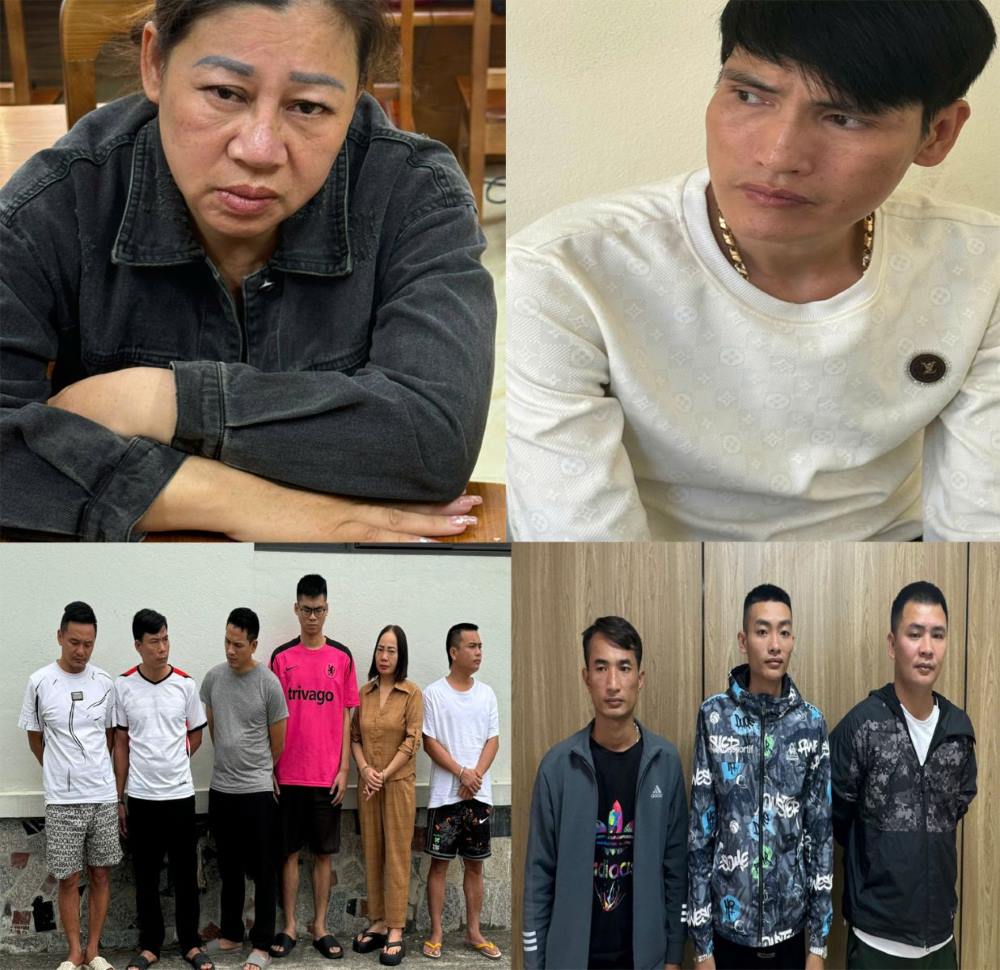 Các đối tượng trong một đường dây “tín dụng đen” bị bắt giữ. Ảnh: Công an Thanh Hóa
