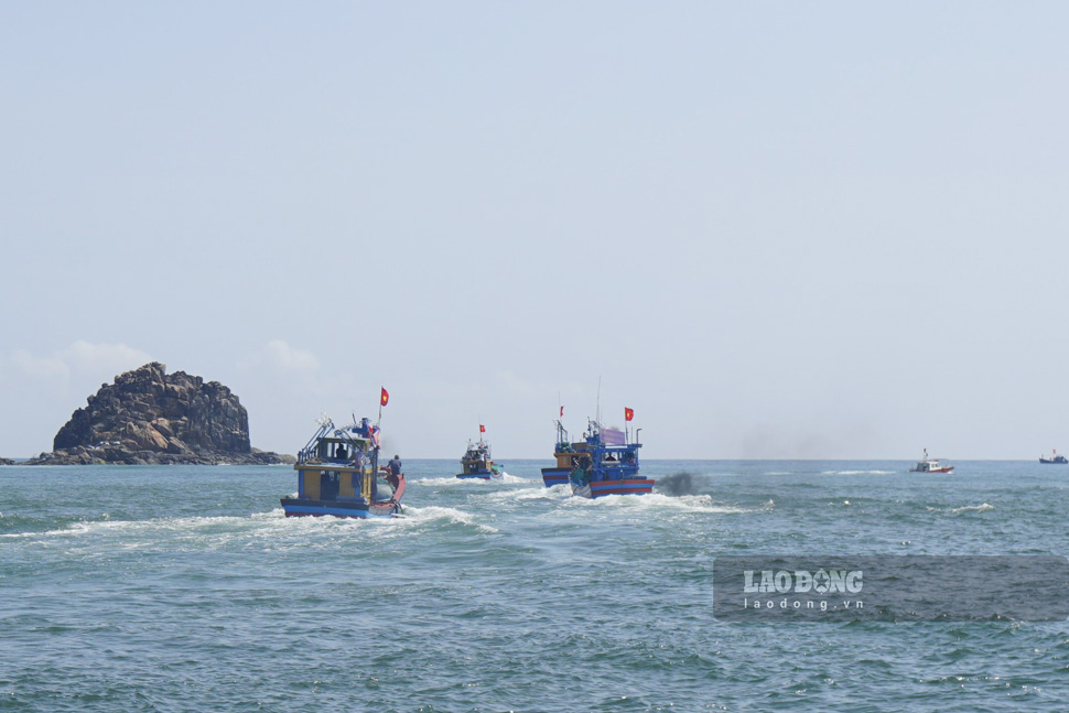 Fishing boats of Binh Dinh fishermen go out to sea to fish. Photo: Hoai Luan