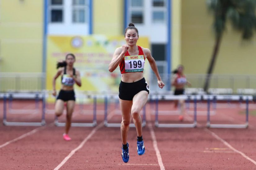 Quach Thi Lan en la Copa de Atletismo de la Conspiracion de Ho Chi Minh City 2025. Foto: Thanh Vu