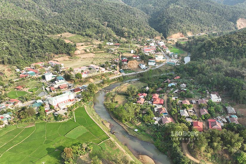 A corner of Chieng Sinh new rural commune, Tuan Giao district seen from above. Photo: Quang Dat