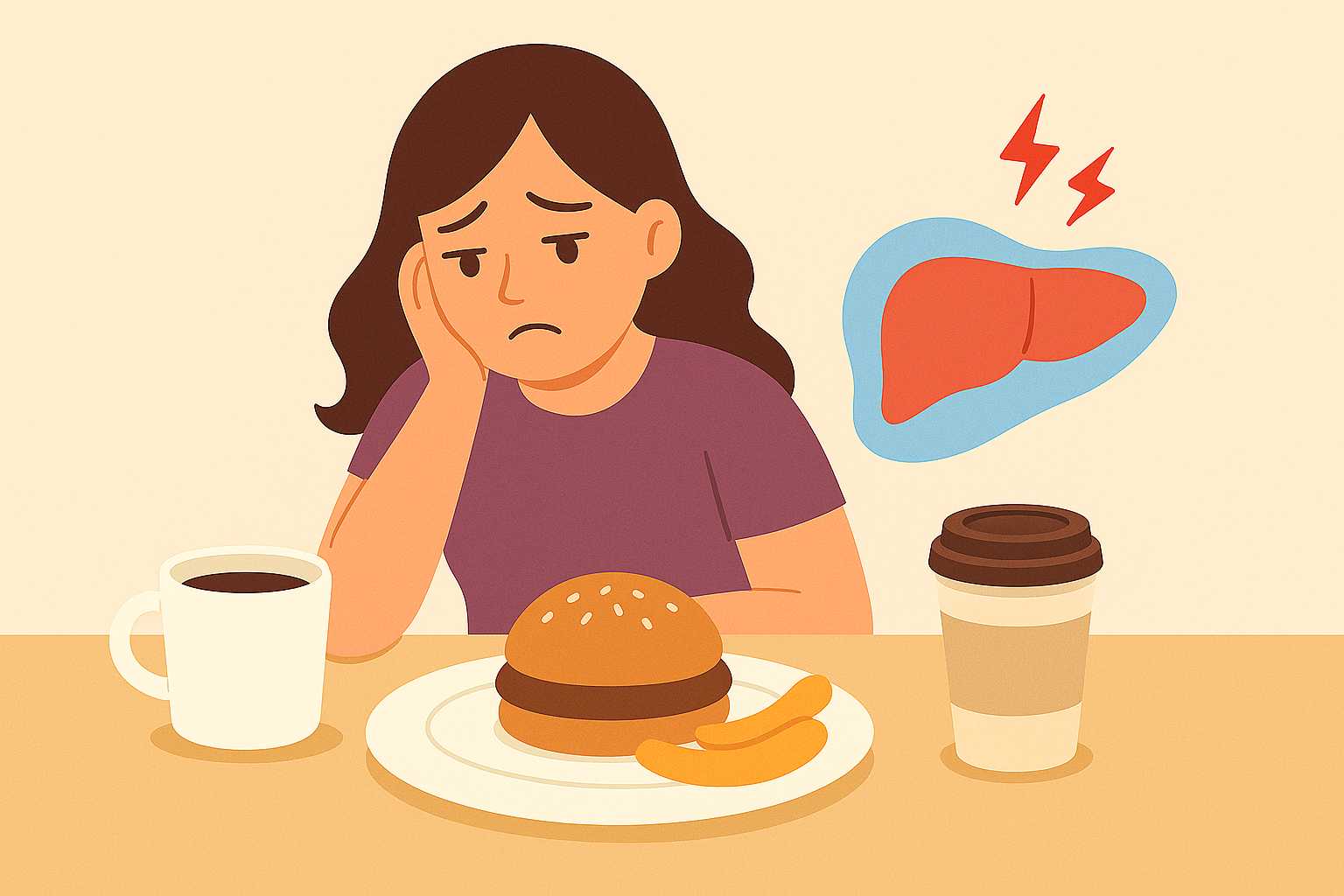 Bad habits in the morning increase the risk of fatty liver. Graphic photo: Hoang Loc