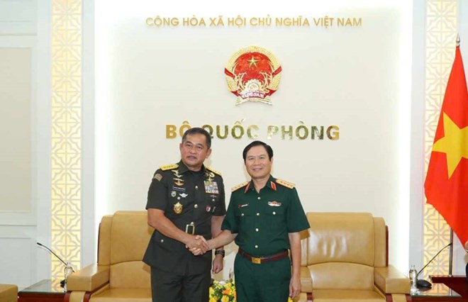 Đại tướng Nguyễn Tân Cương tiếp Tư lệnh Lục quân Indonesia