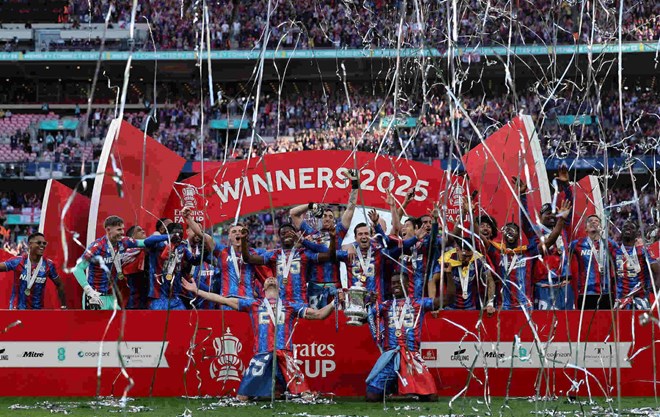 Man City vua de thua Crystal Palace trong tran chung ket FA Cup. Anh: AFP