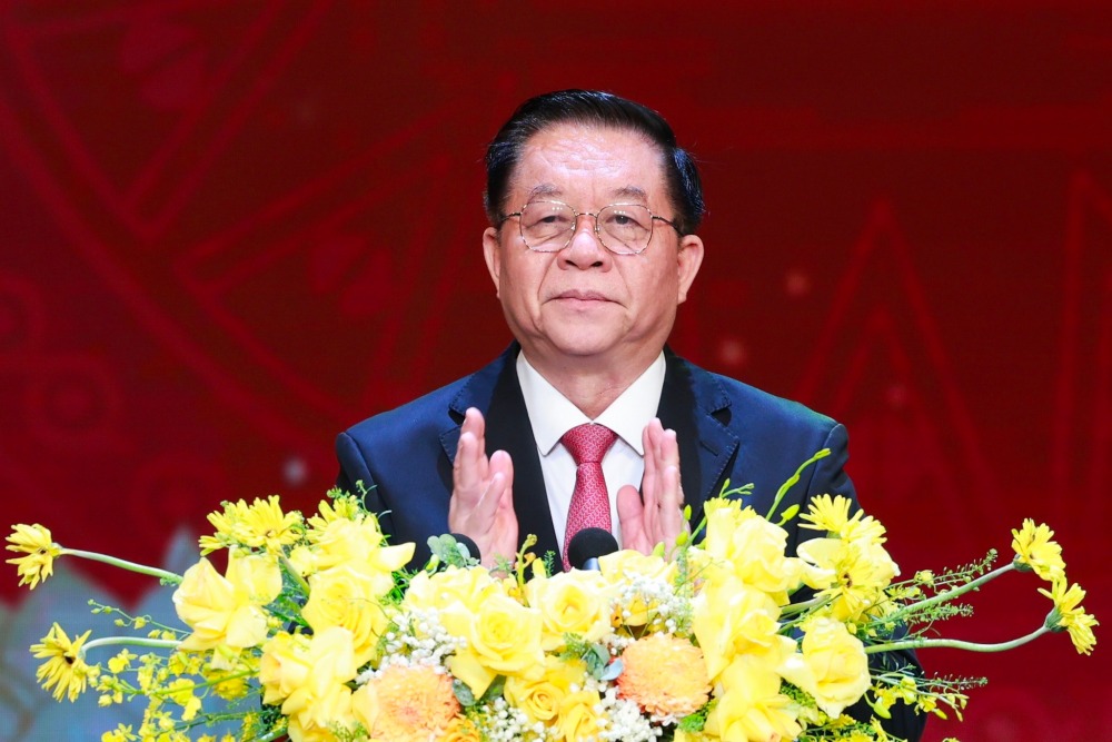 Ong Nguyen Trong Nghia phat bieu tai buoi le. Anh: Hai Nguyen