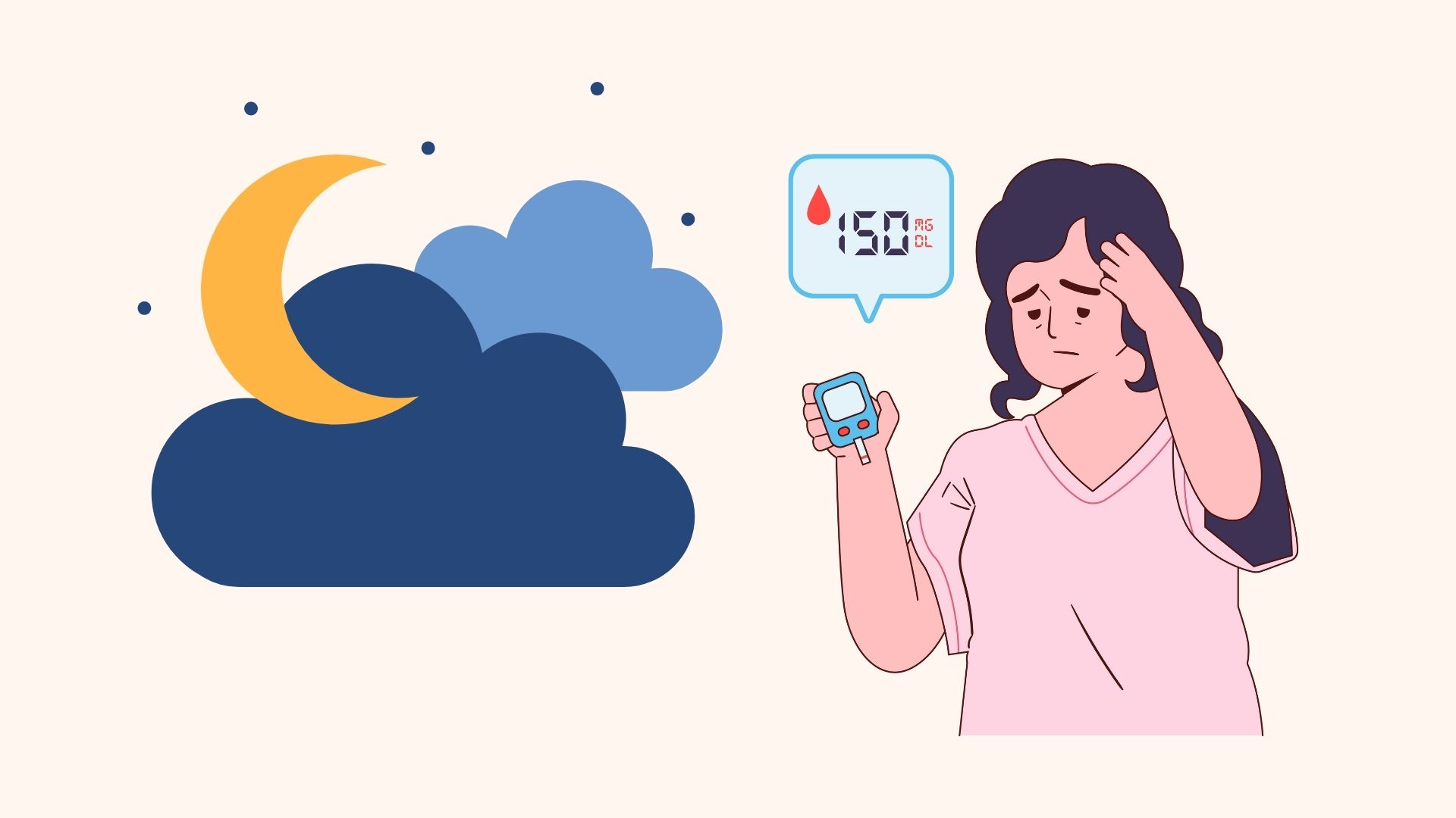 El secreto para evitar hipoglucemia por la noche. Grafico: Linh Dan